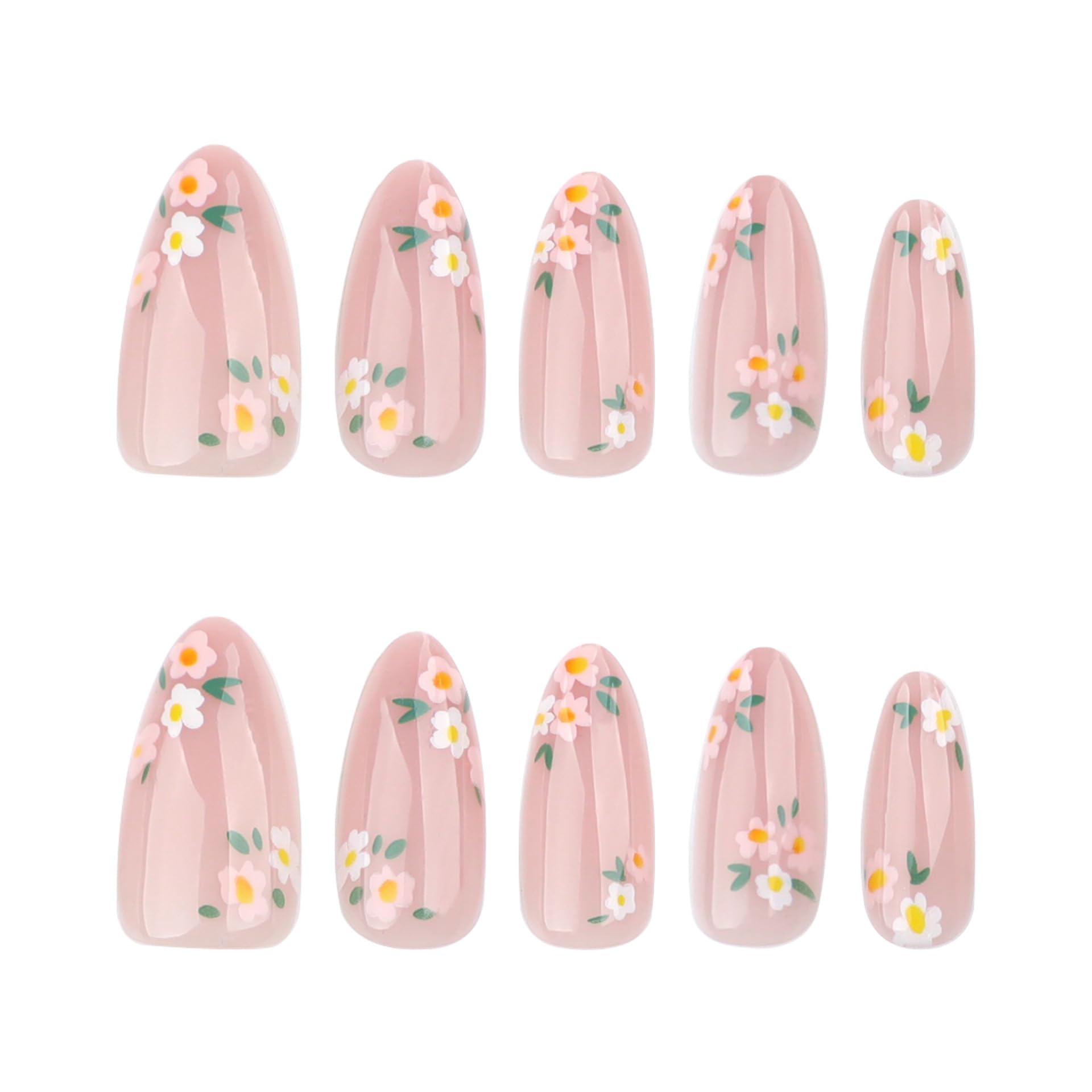 MAYCREATE® 24Pcs Floral Press On Nail Set, 12 Sizes Almond Press Nails False Nails with Adhesive Tabs, Sweetly Stylish Pink Flower Charm Embellished Press On Nail Full Coverage Nails MAYCREATE® 24Pcs Floral Press On Nail Set, 12 Sizes Almond Press Nails False Nails with Adhesive Tabs, Sweetly Stylish Pink Flower Charm Embellished Press On Nail Full Coverage Nails